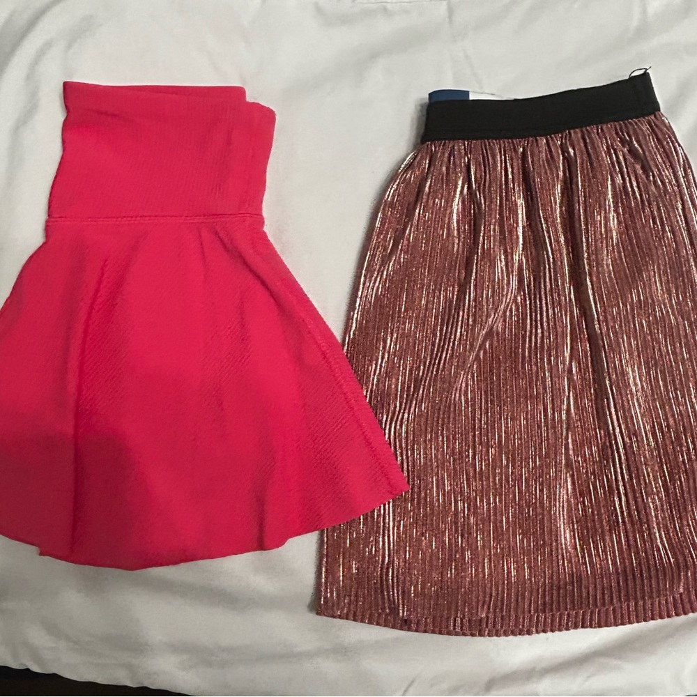 Stylish Pink short and Metallic Skirt Bundle Deal